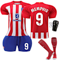 Miniatyrbild 2 av 5: 2324 Atletico Madrid Hemtröja Vuxna Barn Kortärmad Fotbollströja - Set - Nr 19 Morata Träningsdräkt - Nr 7 + Strumpor 28(150-160cm)