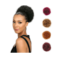 Miniatyrbild 2 av 5: Afro Elastic Bull Peruk för kvinnor Värmebeständig kort lockigt vågigt Scrunchie hårstycke - 2#