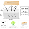 Miniatyrbild 2 av 5: Kosmetisk servettbox av trä 26x13x11cm servettdispenser praktisk servettlåda rektangulär servettbox för standard