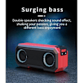 Pikkukuva 2 / 4: Ysilla Kannettava LED Bluetooth-kaiutin, Kaksoissubwoofer Langaton Bluetooth 5.0 Audio-kaiutin - Punainen