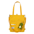 Miniatyrbild 1 av 6: Canvasväska för kvinnor Flickor Canvas Axelväska Student Canvas Handväska Casual Shoulder Work Bag med björnhänge i japansk stil Gul