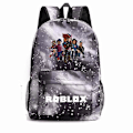 Miniatyrbillede 1 af 2: Børne Skoletaske Roblox Rygsæk Studenter Skoletaske Rejsetaske Star Grey 3