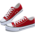 Miniatyrbillede 1 af 5: Dame Canvas Mode Sneakers Søde Lave Sko Komfortable Canvas Gåsko Til Damer red EU37
