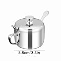 Miniatyrbillede 3 af 5: Krydderikrukke i rustfrit stål med låg, sukkerstrøer, restaurant chili krukke, krydderiopbevaring, køkkenopbevaringskrukke PUW0480 SLM