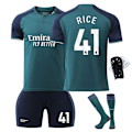 Miniatyrbillede 4 af 5: 2324 Arsenal udebane fodbolduniform sæt Rice trøje+sok XXL(185-190cm)