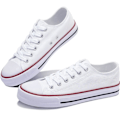 Miniatyrbillede 1 af 5: Dame Canvas Mode Sneakers Søde Lave Sko Komfortable Canvas Gåsko Til Damer white EU37