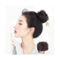Miniatyrbild 2 av 5: Chignon-hårstycke Elastiskt Attraktivt människohår Slät bulle hästsvanshår för damer - mörkbrunt rakt hår