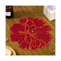 Miniatyrbillede 2 af 2: Smuk blomsterformet dækkeserviet udsøgt fin tekstur polyester middagsmåtte til hjemmet - Rød - Rød