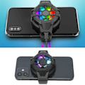 Miniatyrbild 3 av 5: P10 Mobiltelefon Halvledarkylning RGB Infällbar Bakre Klämma Kylfläns för Live Streaming Vloggning Mobilspel Svart