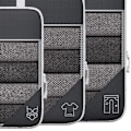 Miniatyrbild 6 av 6: 3ST Kompressionsförpackning Cube Kit Mesh Design Synlig Vattentät Bärbar för resor Daglig användning Svart