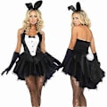 Miniatyrbild 2 av 3: 3 st Kvinnor Kanin Tuxedo Klänning Handskar Hårband Halloween Cosplay Kostym Set black XXL