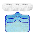 Miniatyrbilde 2 av 4: Gjenbrukbare mikrofiberkluter for Neat Steam Cleaner erstatningsmopp rengjøringskluter, gjenbrukbare kluter og små hetter Blue  White