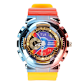 Miniatyrbild 2 av 6: Quartz Watch Gradient Vattentät Lätt Långvarig Tid Exakt Mode Sport Armbandsur Röd Topp Gul Botten