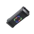Bärbar Bluetooth-högtalare, svart, 20W, LED-lampor, handsfree, Bluetooth 5.3, AUX, SD-kort