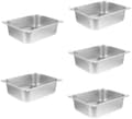 Set med 5 serveringsfat i rostfritt stål, buffébrickor för fester och catering