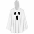 Spökmantel med huva, vit, lätt polyester, Halloween-kostym