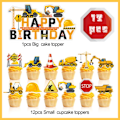 Miniatyrbillede 6 af 6: Festpynt - Byggebil - Multifarvet - Kage og Cupcakes - Fødselsdag Flerfärgad