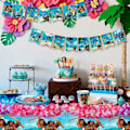Miniatyrbillede 3 af 6: Dekoration til fødselsdagsfest Moana, Fødselsdagsfest servicekit Moana, Passer til Ocean Wonderland fester Flerfärgad