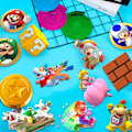 Pikkukuva 3 / 6: 48 pyöreää Mario Bros -teemaa koristeita, syntymäpäiväkutsujen koriste tarvikkeita Flerfärgad
