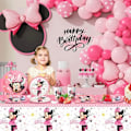 Pikkukuva 5 / 6: Minnie-syntymäpäiväkoristeet, Juhlapöydän Koristeet 113 Kappaletta Minnie-syntymäpäiväkoristeita Flerfärgad