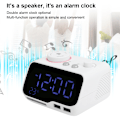 Miniatyrbild 4 av 8: Digital väckarklocka med dubbla alarm, justerbar ljusstyrka, FM-radio, insomningstimer, USB-laddning, termometerdisplay för sovrum och vardagsrum