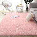 Miniatyrbild 5 av 5: Mjuk Fluffig Matta, Halkfri Golvmatta för Vardagsrum, Mysig för Vintern (Rosa, 140 x 200 cm)