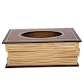 Miniatyrbild 8 av 8: Retro Trä Antik Bok Tissue Box Omslag Handgjord Handmålad Justerbar Passform Standard Tissue Box Mångsidig Hemmakontorsinredning Öppen Toppdesign Enkel