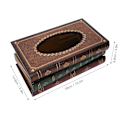 Miniatyrbild 4 av 8: Retro Trä Antik Bok Tissue Box Omslag Handgjord Handmålad Justerbar Passform Standard Tissue Box Mångsidig Hemmakontorsinredning Öppen Toppdesign Enkel
