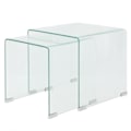 Miniatyrbild 6 av 6: vidaXL Satsbord 2 st bord härdat klarglas Transparent