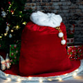 Miniatyrbild 5 av 5: com-four® Edler XXL Weihnachtssack aus Samt mit goldfarbener