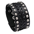 Miniatyrbild 1 av 3: Punk nitat flätat läderarmband mode rockarmband smycken 黑色Black