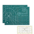 Miniatyrbild 1 av 10: Set med 2 EINNENFFER A4 skärmattor, PVC, med transparent linjal i tum, 30 x 22 cm, grön, för hantverk, utskärning, tillverkning