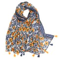 Lättviktig blommig tryckt scarf för kvinnor Höst Vinter Mode Fransad sjal
