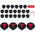 Miniatyrbild 2 av 3: Hjulnavkapslar Cover (4st) för KAVANIC Tesla Model Y Model 3 Modifiering Cover (svart/mattsvart) Red Kit Red Kit
