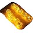 Miniatyrbild 3 av 8: Marockanska ljusslingor Guld Plug in 20 LED Globe ljusslingor
