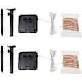 Miniatyrbild 8 av 8: Solcellslingor, 2-pack 100 LED utomhus solcellslampor,