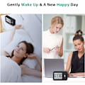 Miniatyrbild 6 av 10: Hosome Projektionsväckarklocka, Digital Väckarklocka Inomhustemperatur 4 Ljusstyrkenivåer 2 Volymnivåer Justerbar 9 Minuters Snooze-funktion 12/24H