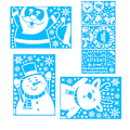 Miniatyrbild 1 av 6: Christmas Window Clings Snowflake Reindeer Santa Claus Elf