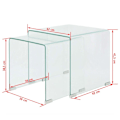 Miniatyrbild 5 av 6: vidaXL Satsbord 2 st bord härdat klarglas Transparent