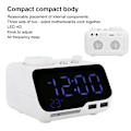 Miniatyrbild 3 av 8: Digital väckarklocka med dubbla alarm, justerbar ljusstyrka, FM-radio, insomningstimer, USB-laddning, termometerdisplay för sovrum och vardagsrum