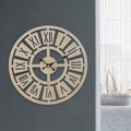 Miniatyrbild 5 av 8: Klassisk väggklocka i trä med analog display för dekoration av trädgård, hall eller utomhus
