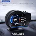 Miniatyrbild 8 av 8: Head Up Display för bil OBD GPS Dual Mode Smart Digital Hastighetsmätare Realtids ECU-dataövervakare med justerbart fäste och omgivningsljusjustering