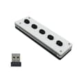 Tyst Silikon Bluetooth Anpassningsbar Programmerbar Makrotangentbord 5-tangenters Makropad Kopiera Klistra in USB-knappsats, Bluetooth+USB+Trådlös
