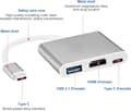 Miniatyrbillede 4 af 5: 4K USB C til HDMI Adapter, 3 i 1 Type C Konverter Kabel til MacBo