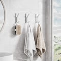 Miniatyrbild 2 av 8: Självhäftande väggkrokar för upphängning - Matt svarta självhäftande krokar fästs på väggen för upphängning av handdukar, morgonrockar, självhäftande dubbelkrokar för badrum, kök, 4 st Silver