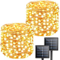 Miniatyrbild 1 av 8: Solcellslingor, 2-pack 100 LED utomhus solcellslampor,