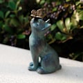 Miniatyrbild 3 av 5: 1 st kattträdgårdsstaty, katt med fjärilsfigur, katt