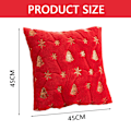 Miniatyrbild 2 av 6: Julglitter plysch kuddfodral lätt lyx snö semester vardagsrum soffa dekoration Red gold