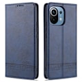 Miniatyrbild 1 av 5: Xiaomi Mi 11 - AZNS Läder Flip Fodral - Blå Blue Blå