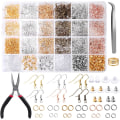 Miniatyrbild 1 av 8: Örhänge krokar för smyckestillverkning, örhänge tillverkning kit